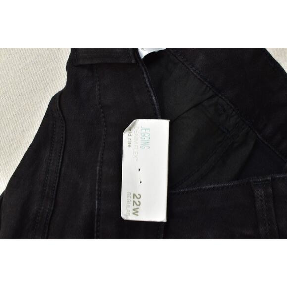 Maurices Mid-Rise Jeggings Plus Size 22W Black Denim Flex Regular Skinny NEW - Picture 6 of 8
